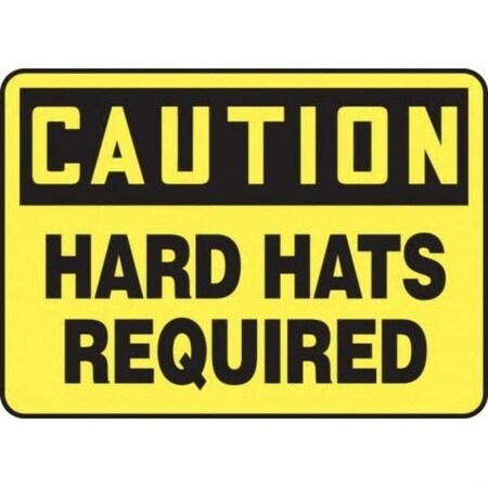Accuform OSHA CAUTION Safety Sign HARD HATS MPPA640VS MPPA640VS